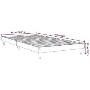 Berkfield Bed Frame Black 90x200 cm Engineered Wood