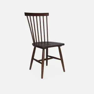 sweeek. Pair of wooden dining chairs Romie Dark wood colour 50.8x44.2x90 cm