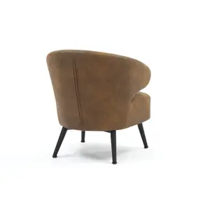 Faux Leather Suede Brown Guistina Accent Chair