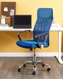 Beliani Minimalist Office Chair Blue DESIGN