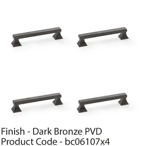 4 PACK - Chunky Square Pull Handle - Dark Bronze 128mm Centres SOLID BRASS Drawer Door