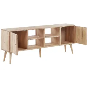 Beliani Scandinavian TV Stand Light Wood CHANDLER