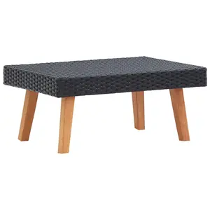 Berkfield Garden Coffee Table Poly Rattan Black