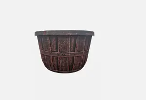 Recycled Plastic Planter Pot - 10" Buschel Black Rustic