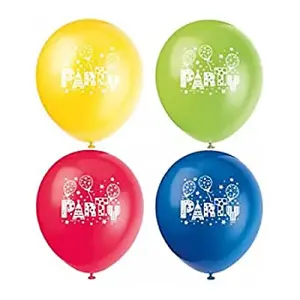 Unique Party Balloons (Pack Of 8) Yellow/Green/Blue/Red (One Size)