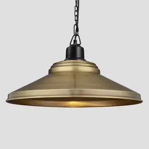 Industville Brooklyn Giant Step Pendant, 18 Inch, Brass, Black Chain Holder