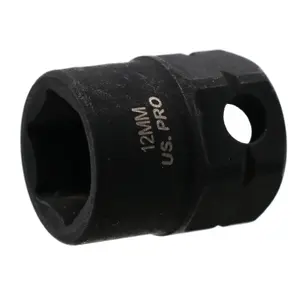 12mm Metric Stubby 3/8" Drive Shallow Impact Socket Hex Shank 25mm Depth