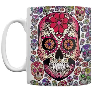 Grindstore Sugar Skull Carnival Mug White (One Size)