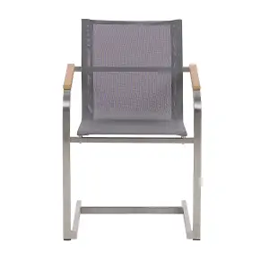 Set of 4 Garden Chairs COSOLETO Stainless Steel Grey