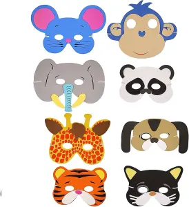 Eva Foam Animal Face Masks For Kids Birthday Party Bag Fillers Fancy Dress Accessories Assorted