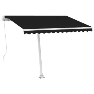 Berkfield Freestanding Manual Retractable Awning 300x250 cm Anthracite