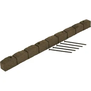 60pcs Brown Roman Stone Lawn Edging Rubber Garden Border - Half Pallet