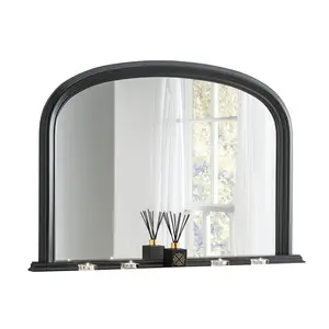 Lynn Arched Overmantle Mirror Black