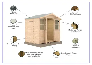 Shire Haddon 7x5ft Summerhouse with 12mm T&G Cladding and double doors