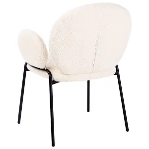 Set of 2 Dining Chairs ELY Boucle Off-White