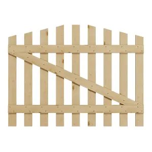 Wood Colour 120x90cm Outdoor Wooden Garden Gate Spruce Wood Fence Door with Door Bolt