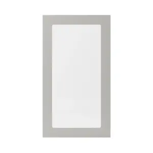 GoodHome Stevia Matt pewter grey Slab Glazed Tall glazed Cabinet door (W)500mm (H)895mm (T)18mm