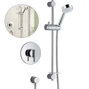 Mira Showers Silver BIV Mixer Shower Built-In Recessed Valve + Riser Rail