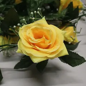 Best Artificial 7ft Yellow Silk Rose Garland decoration - perfect from home, office or events