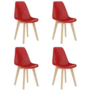 Berkfield Dining Chairs 4 pcs Red Plastic