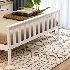 Vida Designs Milan White 5ft King Size Wooden Bed Frame - High Foot End