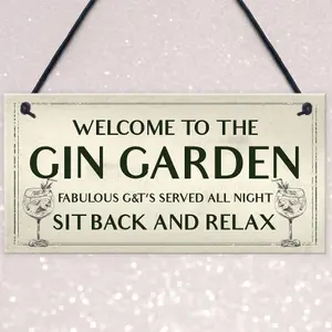 Gin Garden Welcome Sign Home Bar Garden Sign Bar Decor Gift Gin Gift Family Gift