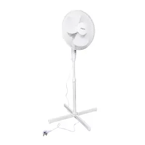 1.19m Indoor Oscillating Electric Standing Cooling Fan in White