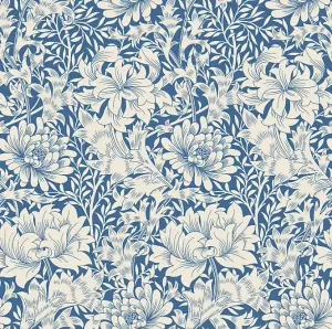 Hoopla Walls Chrysanthemum  Indigo Blue Smooth Matt Wallpaper