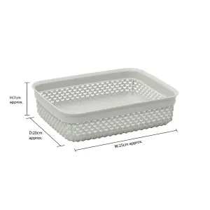 JVL Droplette Design Plastic Storage Basket, One Size, Grey