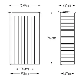 Forest Garden Tall 750L Shiplap Pent Garden storage 1780mm 1080mm