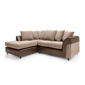 Harvey Left Facing Corner Sofa in Brown