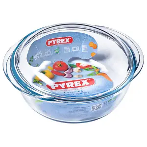 Pyrex 1 Litre Round Borosilicate Glass Casserole