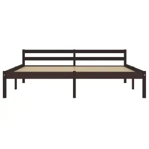 Berkfield Bed Frame Dark Brown Solid Pine Wood 160x200 cm