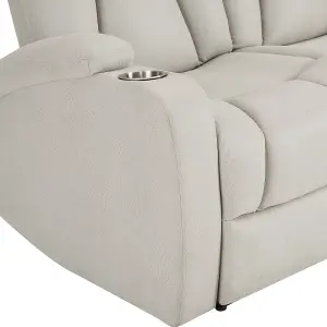 Hannah 2 Seater Electric Recliner, Light Grey Air Leather