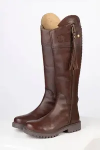 Rydale Ladies Tall Leather Country Boots - Haworth - Brown 8 Regular Fit