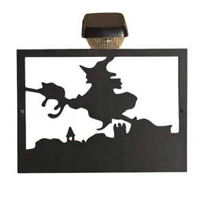 Witch Garden Wall Art Plaque and Solar Lighting