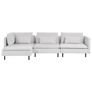 Right Hand Modular Fabric Corner Sofa Grey EGERIS