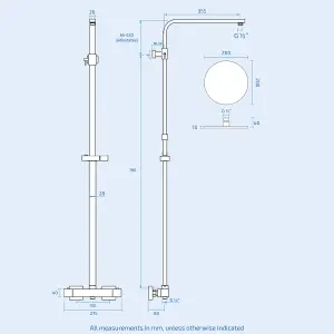 Nes Home Volvic Exposed Mixer Shower Cool Touch Thermostatic Bar with Riser Rail