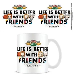 Friends Life Is Better With Friends Chibi Mug White/Black (One Size)