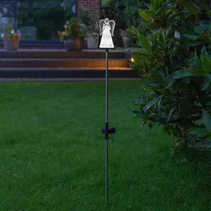 Festive Lights Solar Powered Angel LED Stake Light Memorial IP44 Outdoor Garden Rememberence Decoration