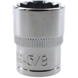 5/8" AF SAE Imperial Socket 3/8" Drive 12 Point Shallow Depth Chrome Vanadium Steel