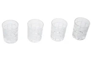 Interiors by Premier Set of 4 Clear Drinking Glass Tumblers, Classic Crystal Whiskey Glasses with Sturdy Base, Drinking Glasses