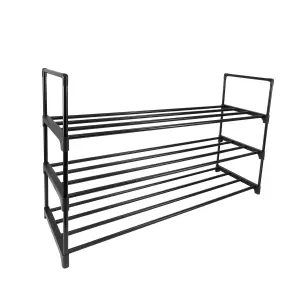 AMOS 3-tier Shoe Rack Organiser - Black