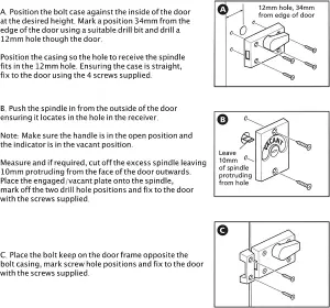 EAI - Heavy Duty Toilet Indicator Bolt Vacant Engaged Traditional - Satin Stainless Steel