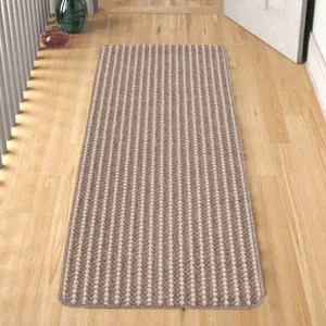 Eden Non Slip Washable Dirt Trapper Indoor Doormat - Kitchen Mats - Floor Mats - Beige 90x150 cm