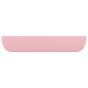 Berkfield Luxury Basin Rectangular Matt Pink 71x38 cm Ceramic