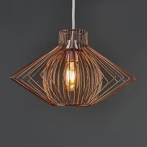 ValueLights Sinat Disperse Geometric Design Copper Wire Basket Cage Ceiling Pendant Light Shade