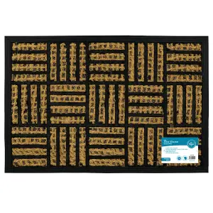 JVL Alba Woven Tuffscrape Doormat, 40x60cm, Squares