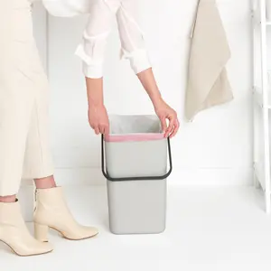 Brabantia Sort & Go Standard Light Grey Plastic Recycling bin - 25L Freestanding