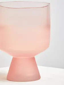 Interiors by Premier Small Matte Pink Ombre Glass Vase, Modern Two-Tonal Decorative Vase, Chic Flower Vase for Contemporary Homes